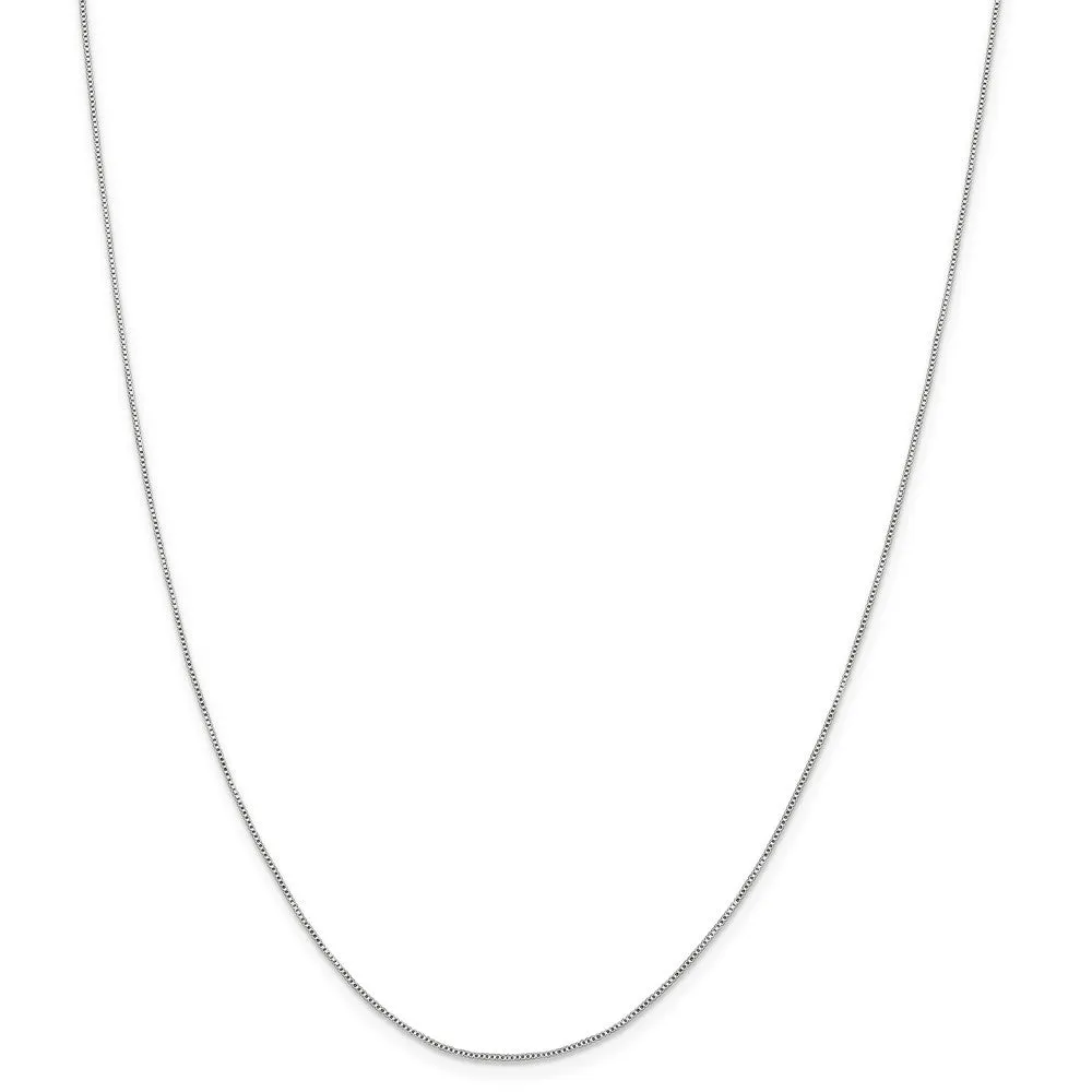 0.6mm, Sterling Silver, Solid Box Chain Necklace