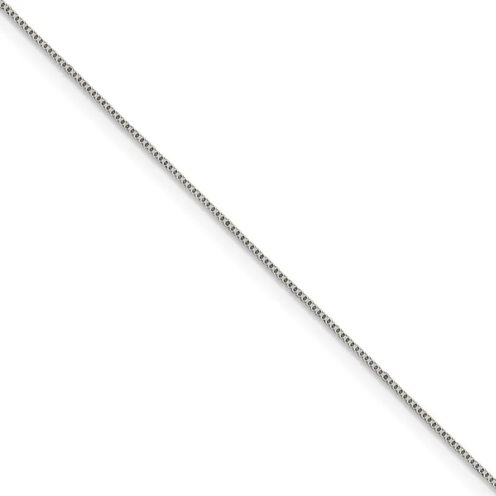 0.6mm, Sterling Silver, Solid Box Chain Necklace