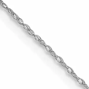 10k White Gold Carded Cable Rope Chain 0.5MM Thickness