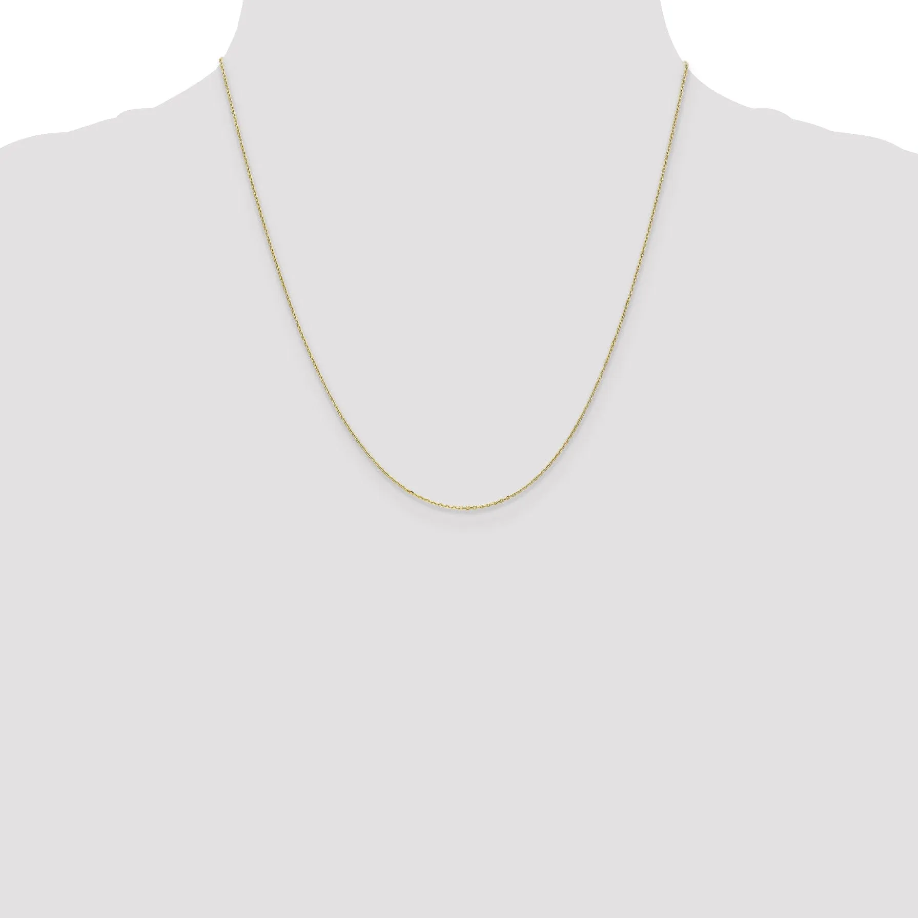 10k Yellow Gold Diamond Cut Cable Chain .6MM