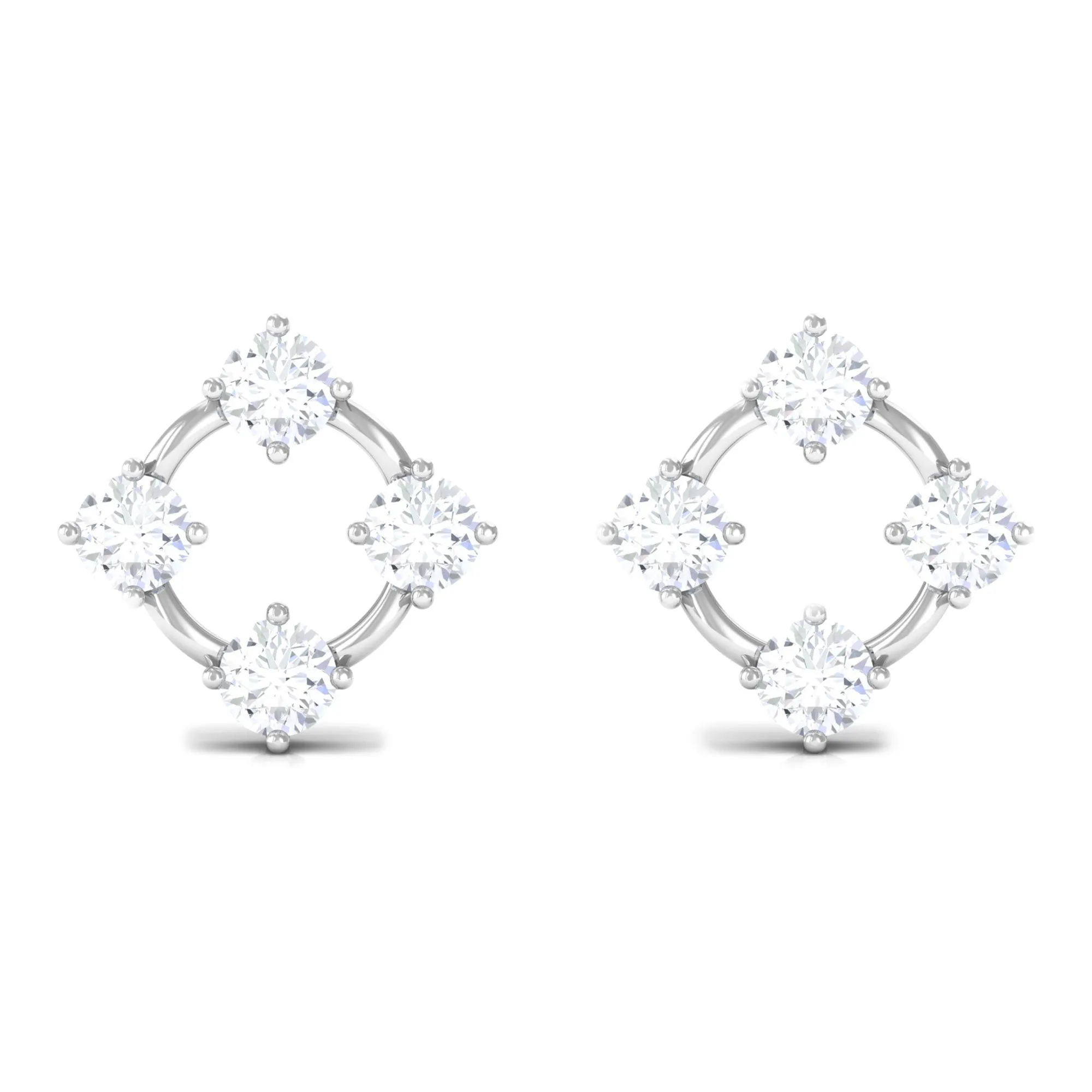 1/2 CT Simple Diamond Gold Stud Earrings