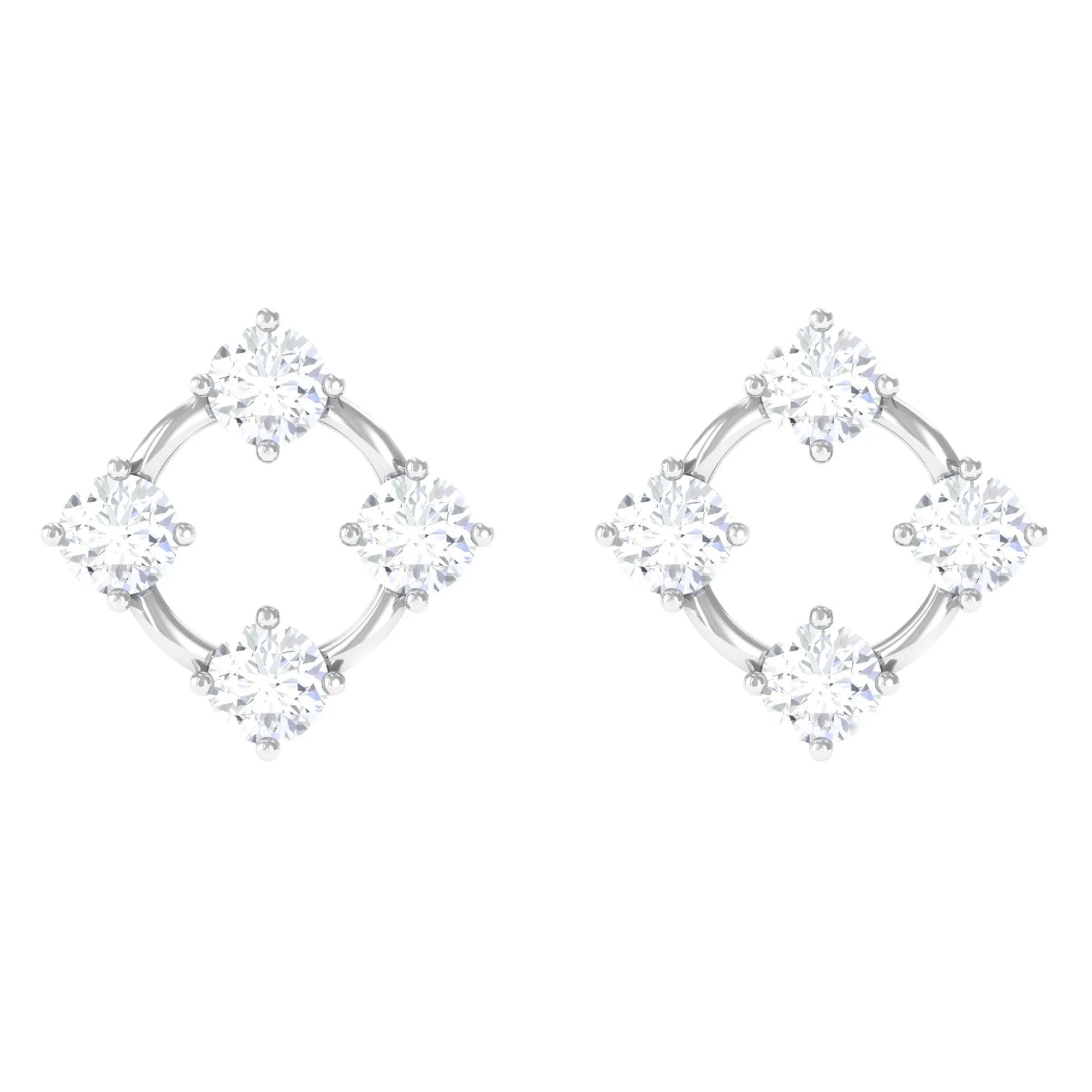 1/2 CT Simple Diamond Gold Stud Earrings