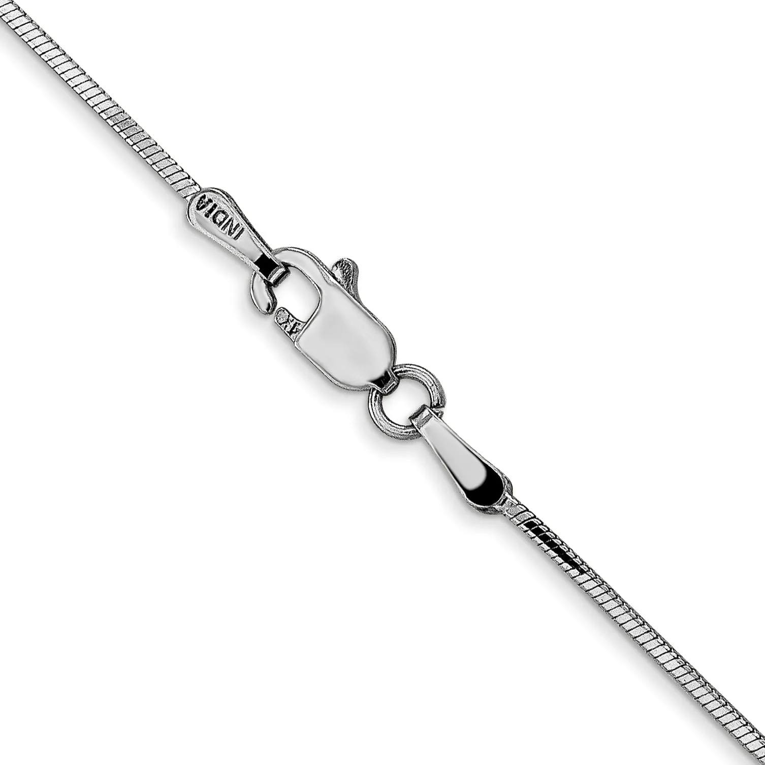 14k White Gold 0.9 mm Octagonal Snake Chain