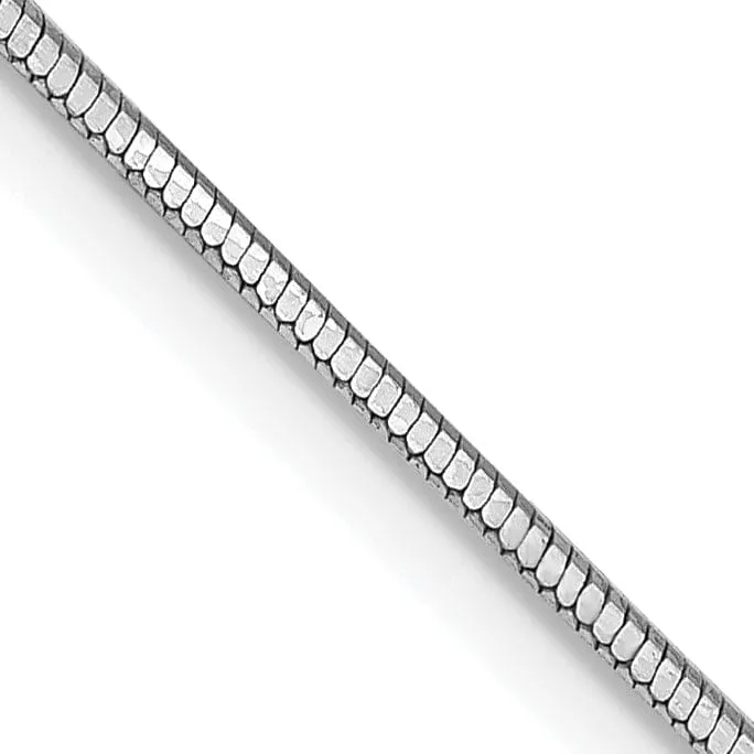 14k White Gold 0.9 mm Octagonal Snake Chain