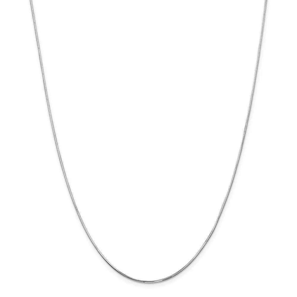 14k White Gold 0.9 mm Octagonal Snake Chain