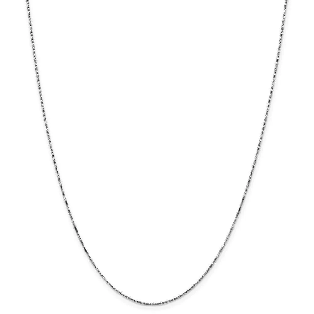 14k White Gold .65 mm wide Spiga Wheat Pendant Chain