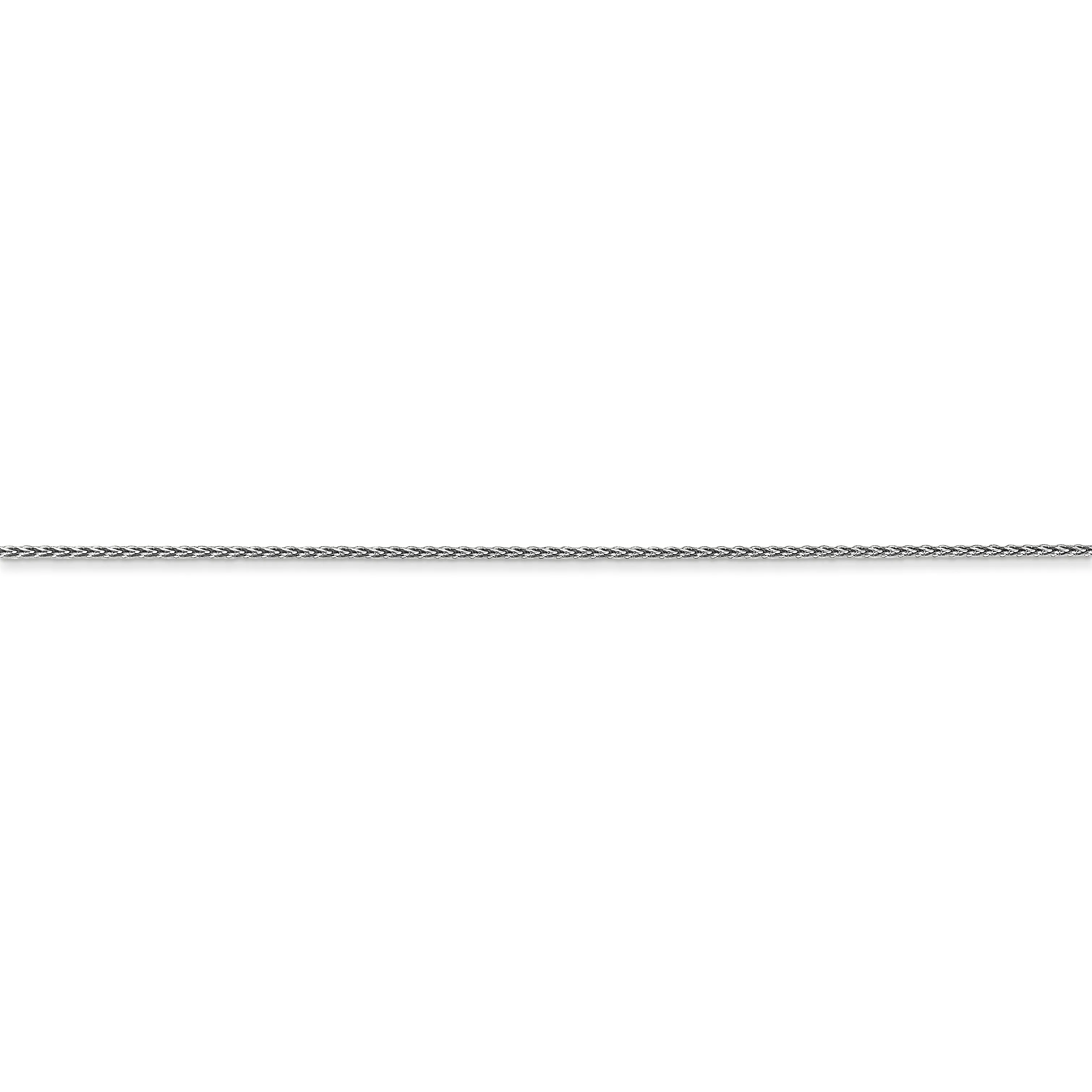 14k White Gold .65 mm wide Spiga Wheat Pendant Chain