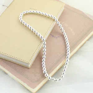 18" Silver Bead Stretch Necklace