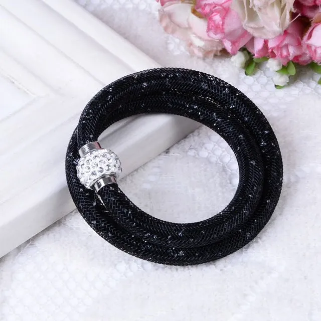 2015 NEW Fashion Jewelry Handmade Crystal Rhinestone Bracelets Women Charm Bangle Wholesale Free Shipping