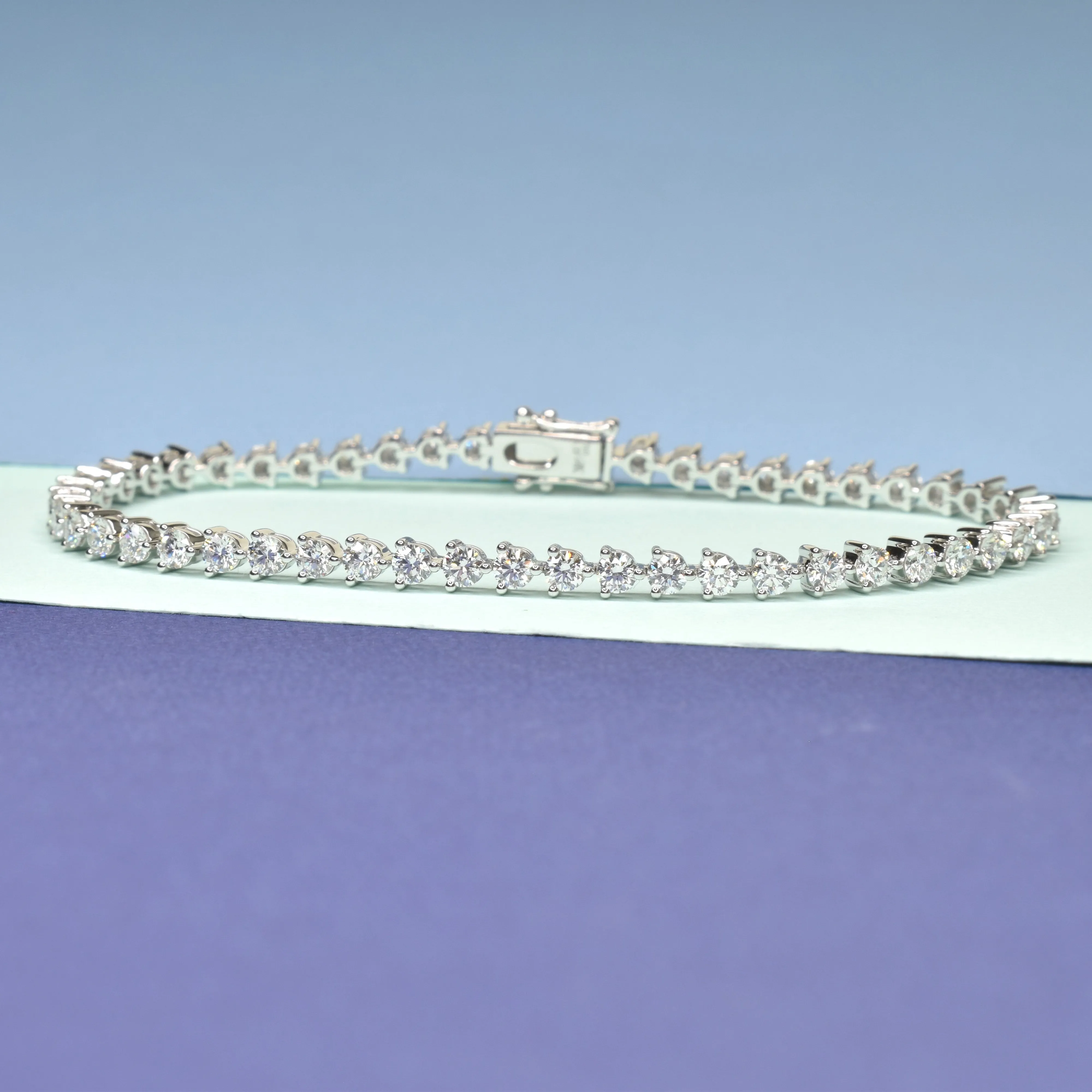 3 Prong Tennis Bracelet with 2.5mm Diamonds