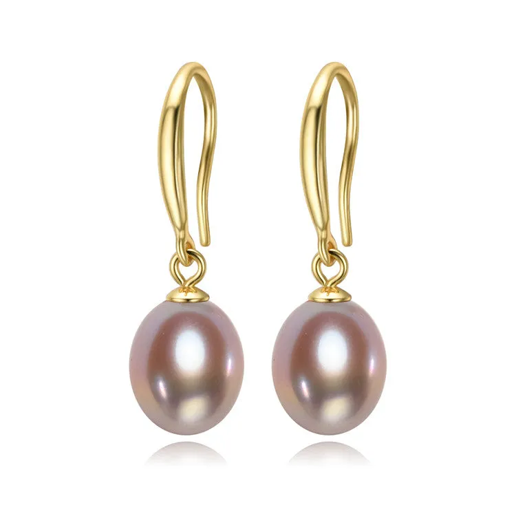 8mm-9mm Drop Shape Freshwater Pearl Earrings