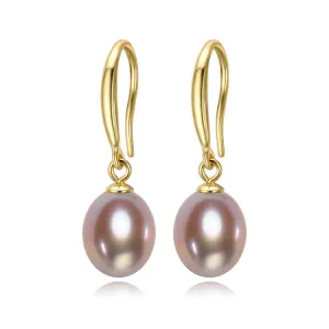 8mm-9mm Drop Shape Freshwater Pearl Earrings