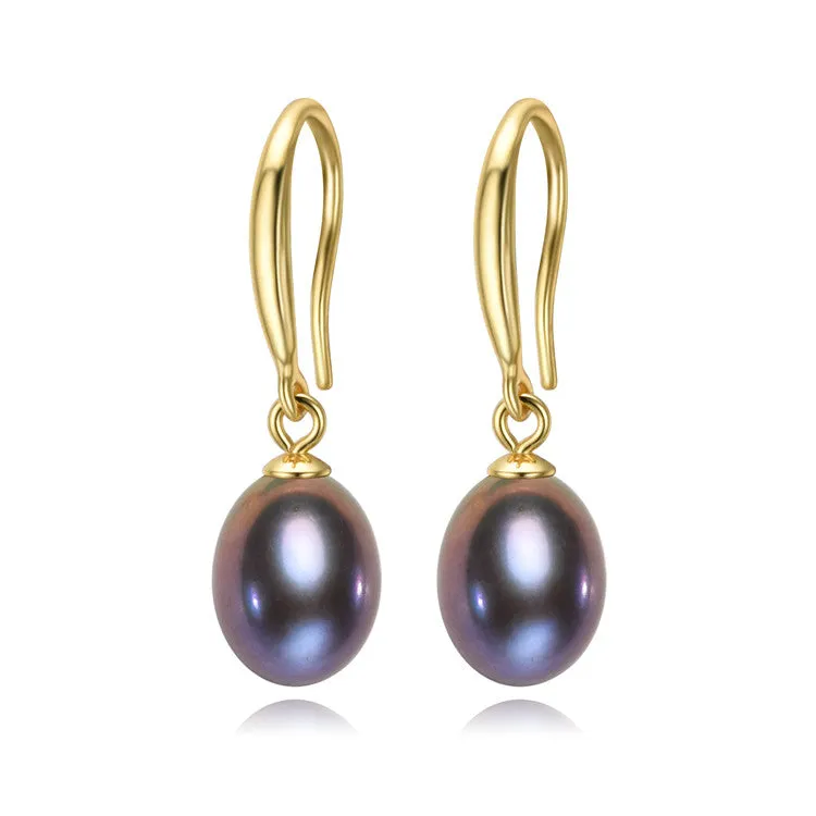 8mm-9mm Drop Shape Freshwater Pearl Earrings