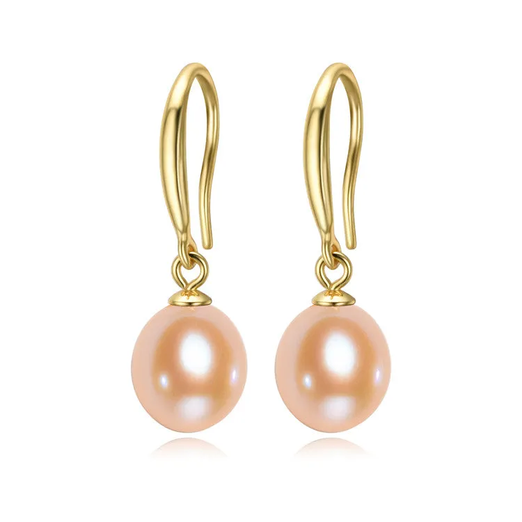 8mm-9mm Drop Shape Freshwater Pearl Earrings