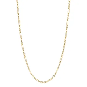 9ct Yellow Gold Elongated Link Necklace GN366