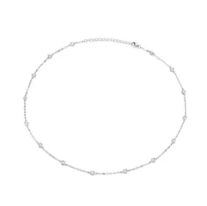 Adorable Silver & Cubic Zirconia Solitaires Necklace