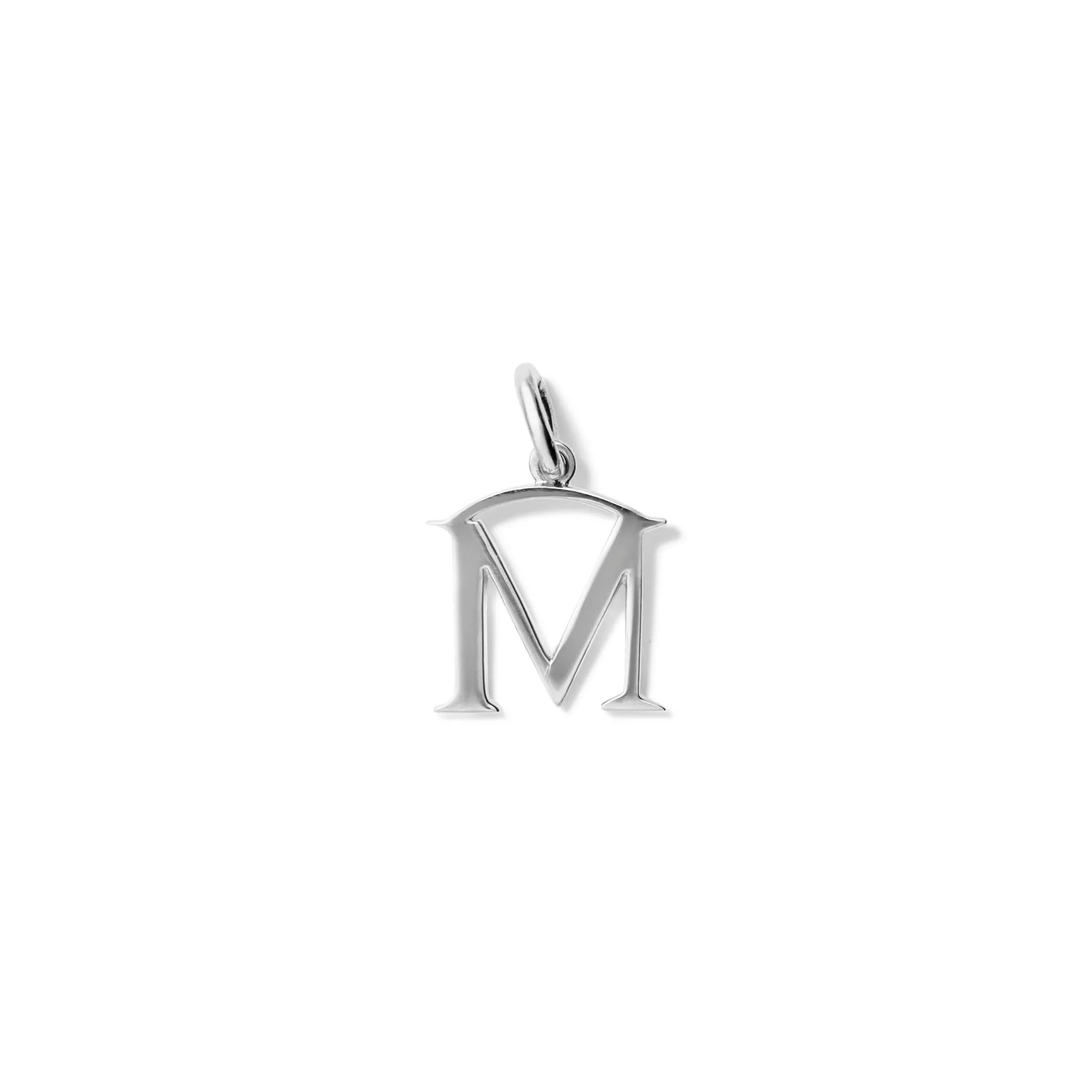 Alice Alphabet Initial Necklace Pendant Silver