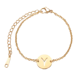 Alphabet Bracelet Gold Plated - Letter Y