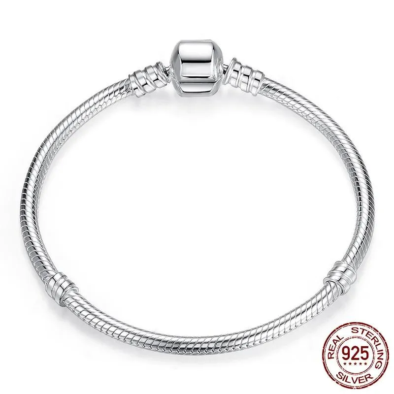 Basic Snake Chain Bangle & Bracelet (925 Sterling Silver)