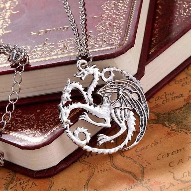 Best Quality Song Of Ice And Fire Game Of Thrones Targaryen Dragon Badge Necklace