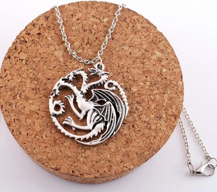 Best Quality Song Of Ice And Fire Game Of Thrones Targaryen Dragon Badge Necklace