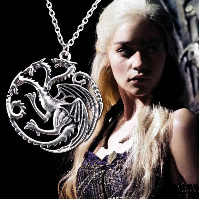 Best Quality Song Of Ice And Fire Game Of Thrones Targaryen Dragon Badge Necklace