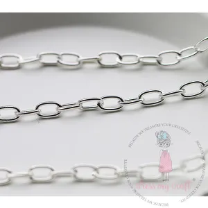 Big Loop White Silver Chain