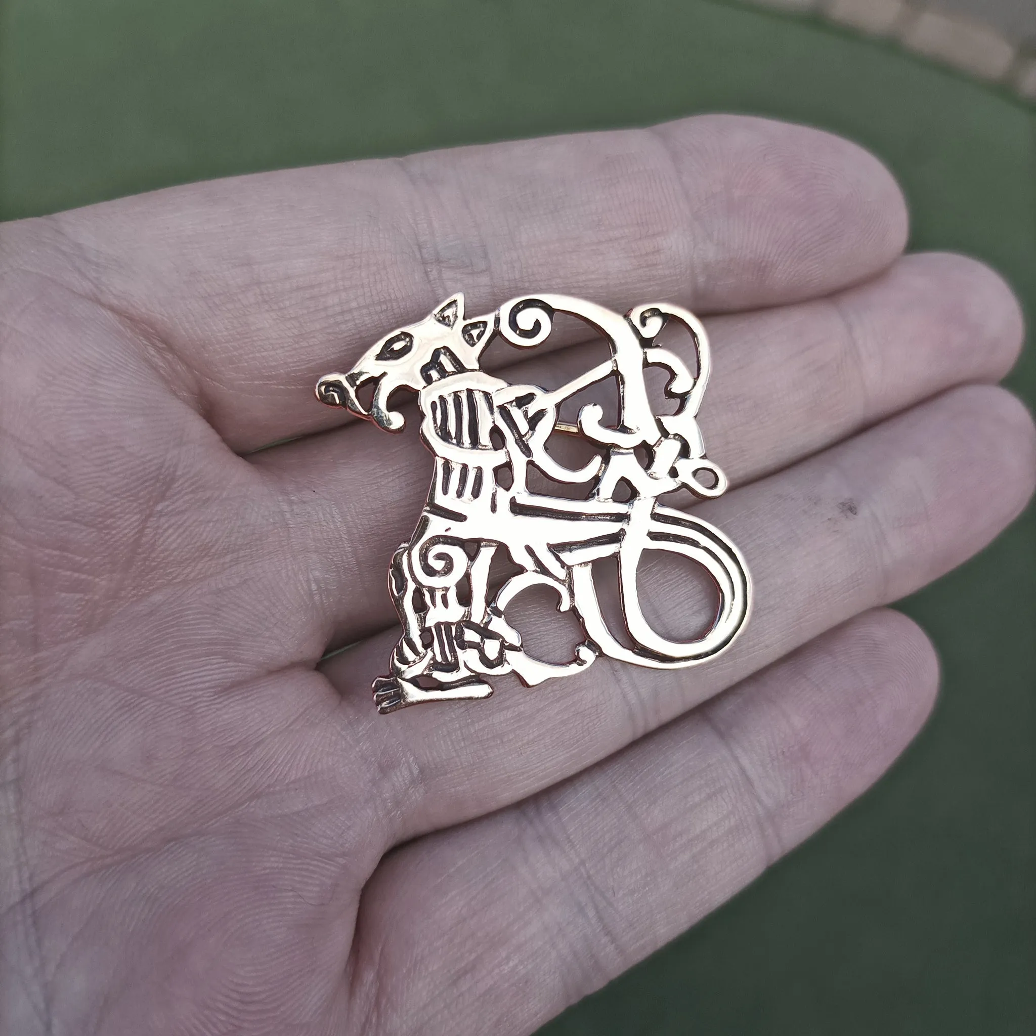 Bronze Jelling Wolf Viking Brooch