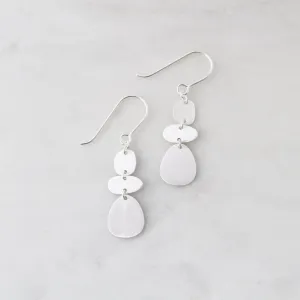 Brushed Sterling Silver Organic Shapes Drop Earring