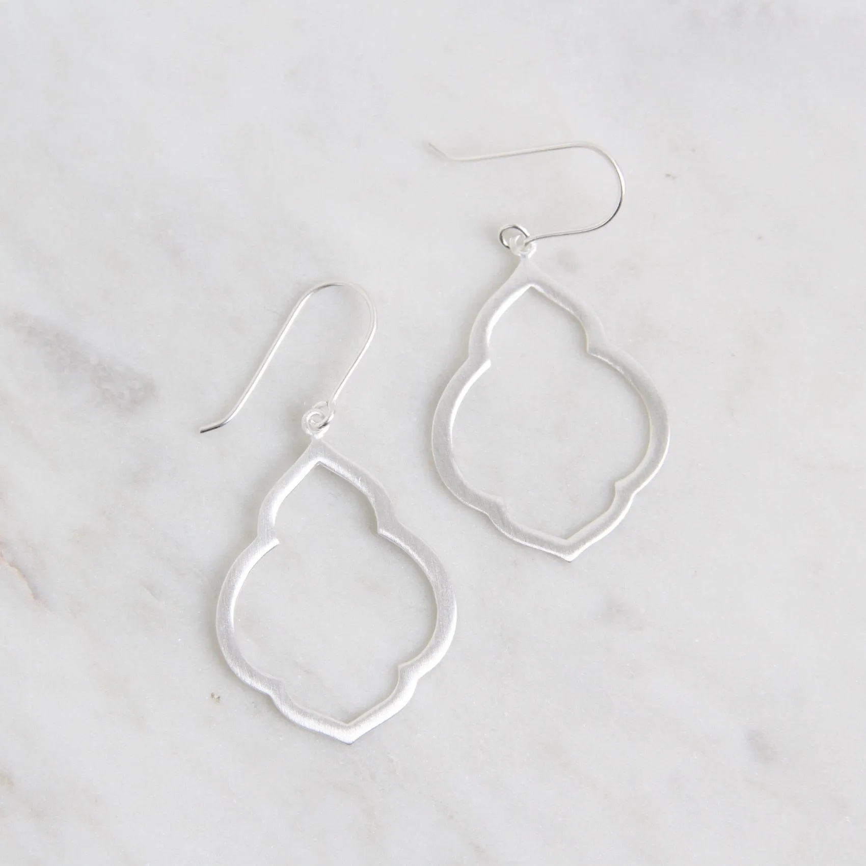 Brushed Sterling Silver Small Persian Window Earring