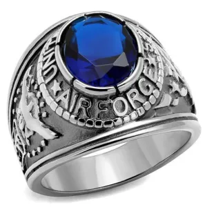 CJ7873OS Wholesale - Stainless Steel "United States Air Force" Sapphire Ring