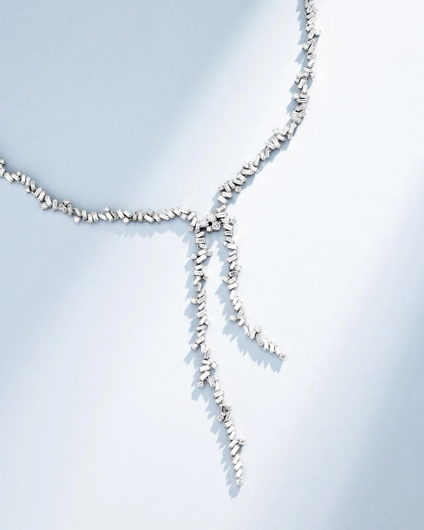 Classic Diamond Lariat Drop Necklace