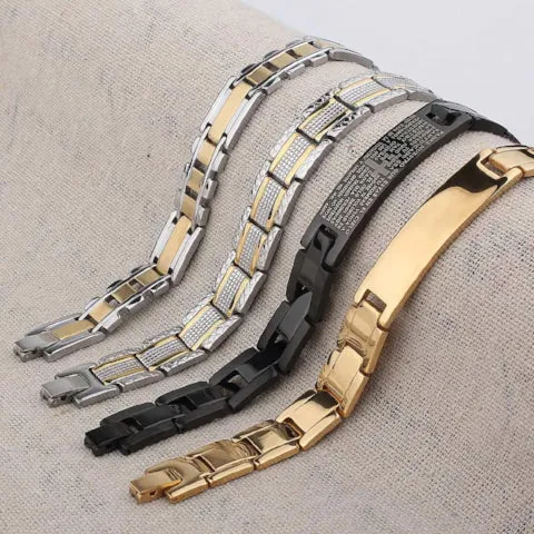 Classy Men Gold Modern Steel Bracelet