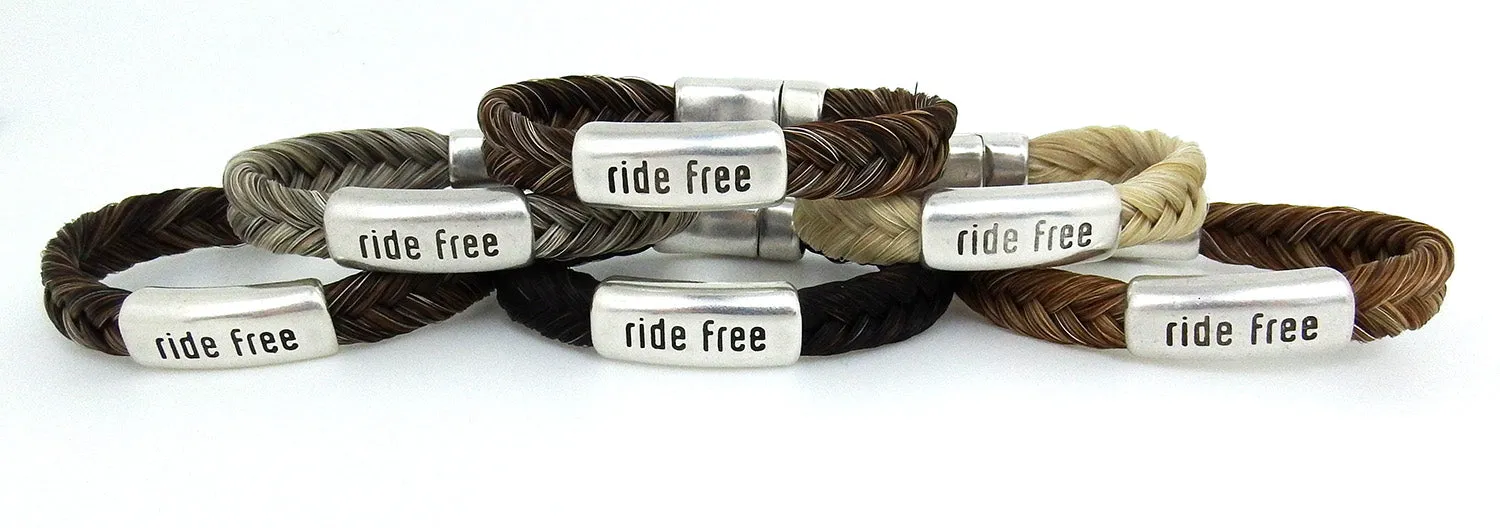 Cowboy Collectibles Ride Free Magnetic Clasp Bracelets - Light Grey