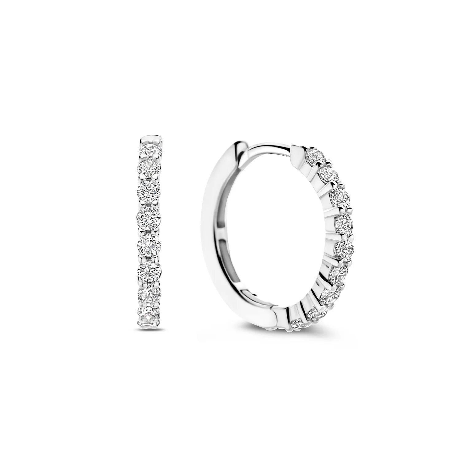 CZ Hinged Hoop Earring