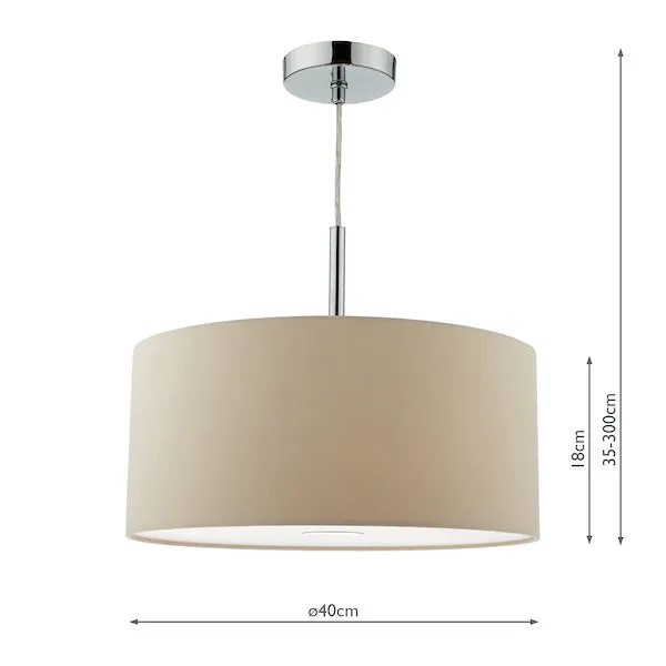 Dar Ronda 40cm 3 Light Pendant Ecru