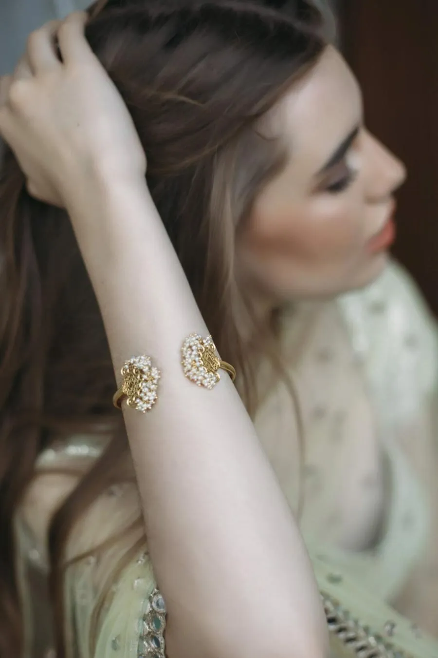 Delicate Darling Pearl Cuff Bangle