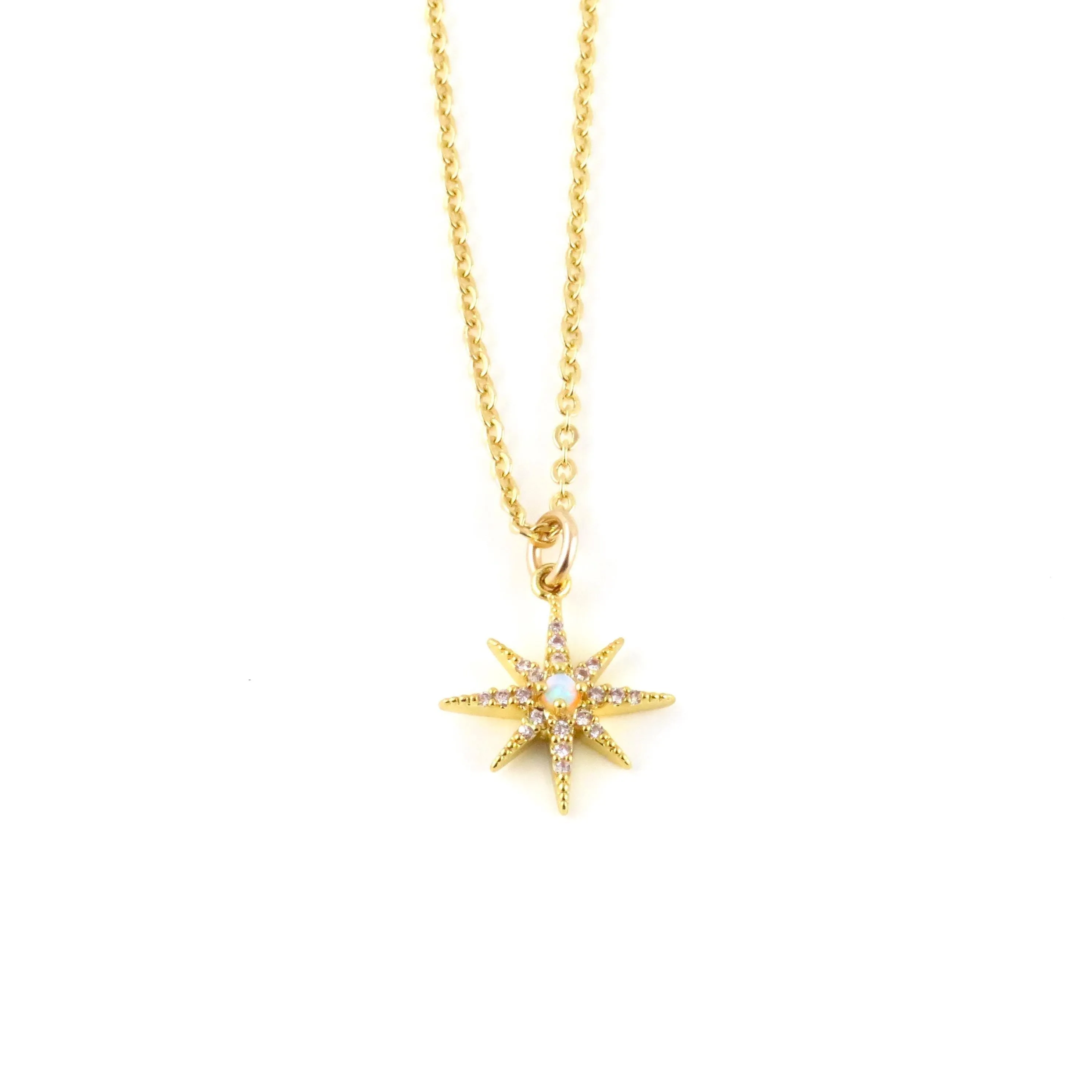 Delicate Opal Starburst Necklace