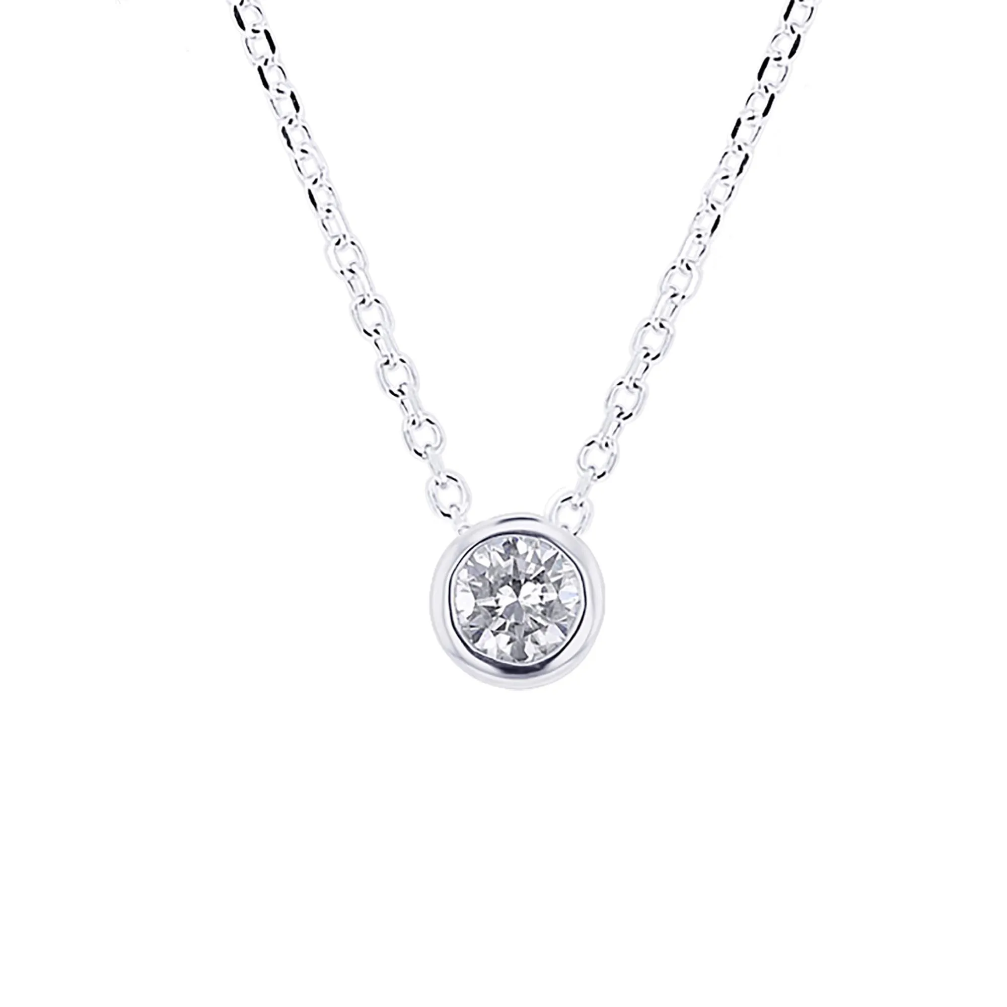 Diamond Bezel Solitaire Necklace 1/4ct