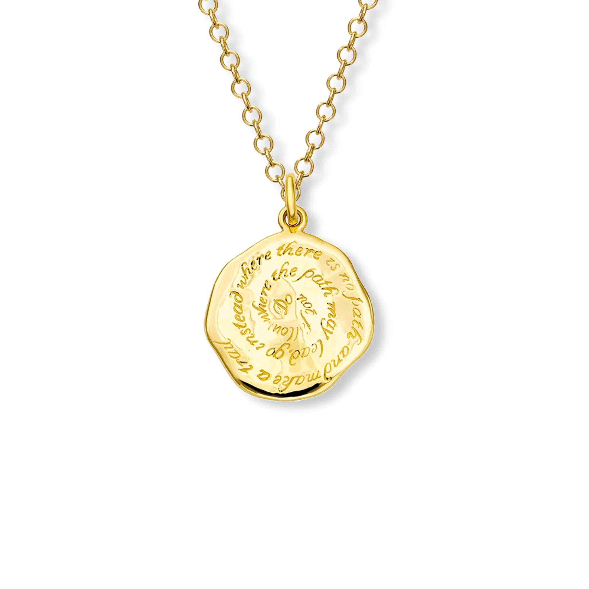 Do Not Follow Quote Pendant Yellow Gold