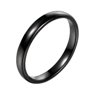 Elegant Black and White Titanium Steel Couples Ring Set - Modern Design for Him and Her