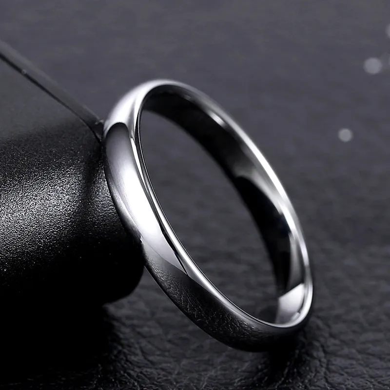 Elegant Black and White Titanium Steel Couples Ring Set - Modern Design for Him and Her