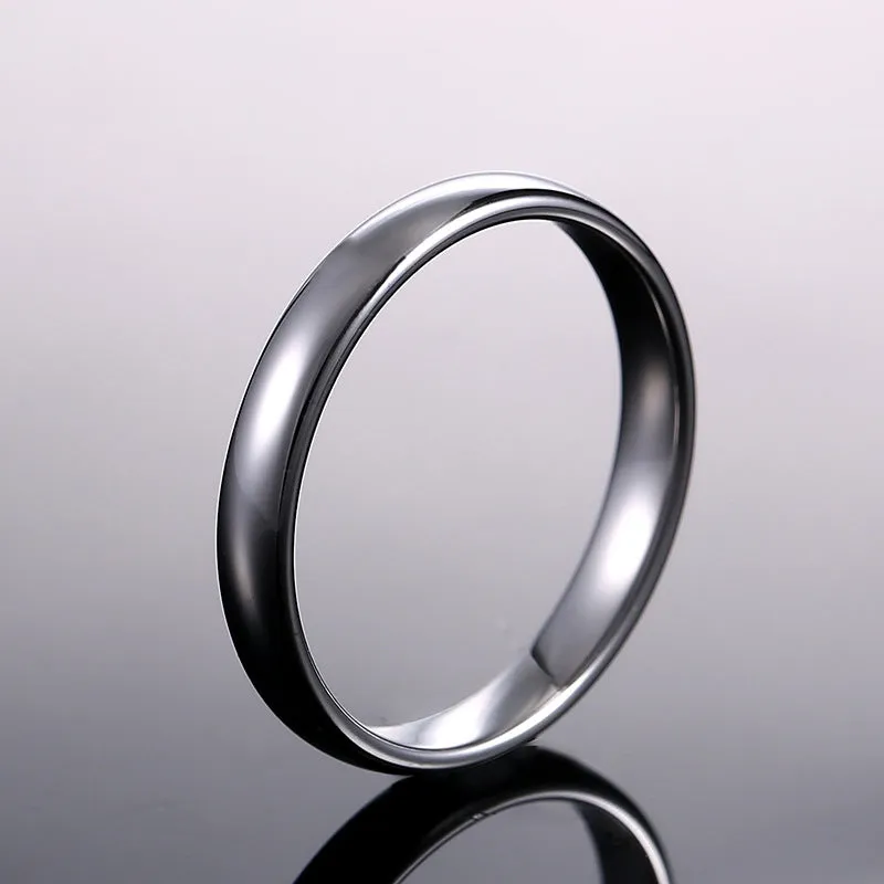 Elegant Black and White Titanium Steel Couples Ring Set - Modern Design for Him and Her