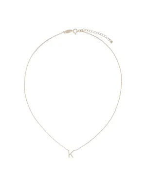 Elly Lou Timeless Initial Necklace - K- Silver