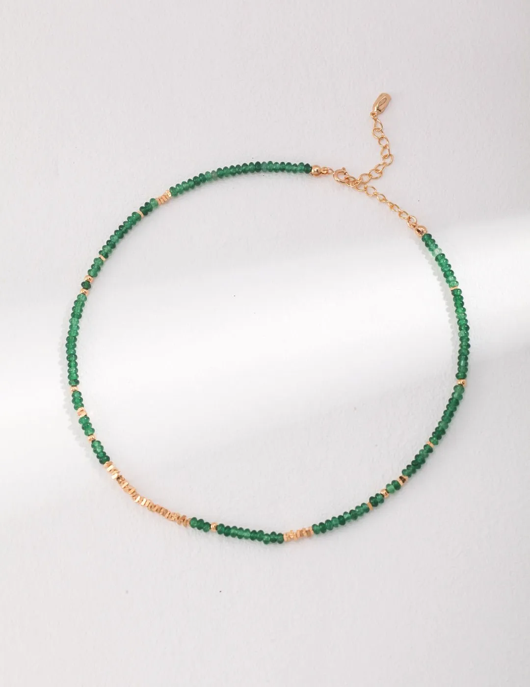 Emerald Broken Gold Bead Necklaces