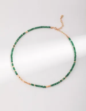 Emerald Broken Gold Bead Necklaces