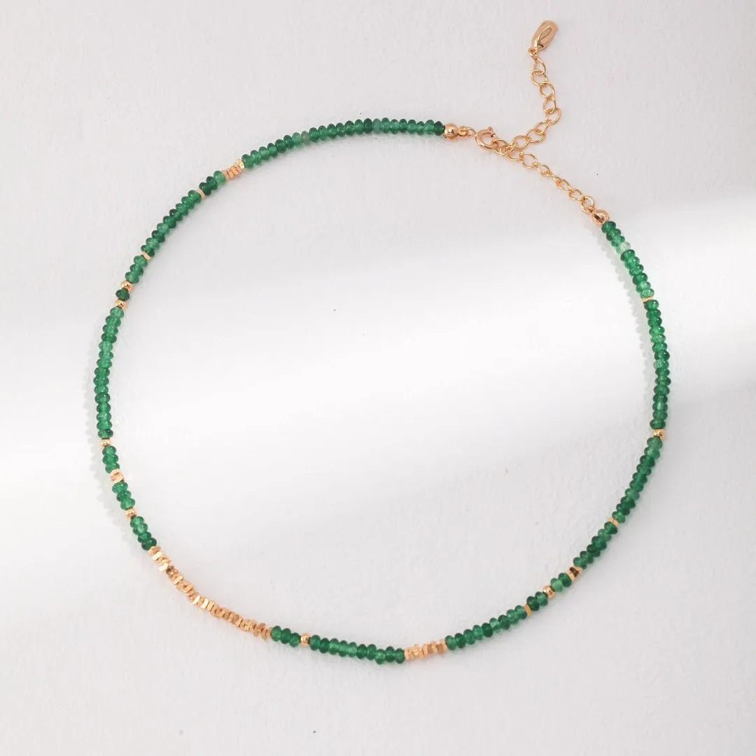 Emerald Broken Gold Bead Necklaces