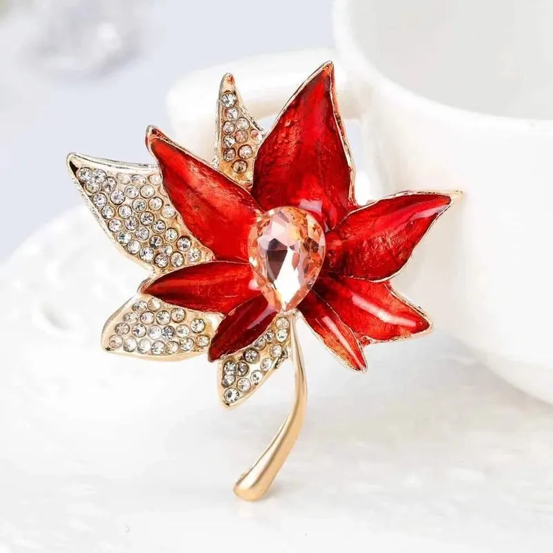 Ethnic Style Pin Flower Alloy Stoving Varnish Diamond Women'S Corsage