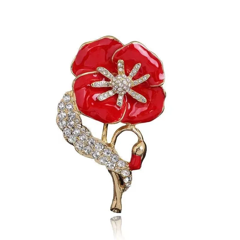 Ethnic Style Pin Flower Alloy Stoving Varnish Diamond Women'S Corsage