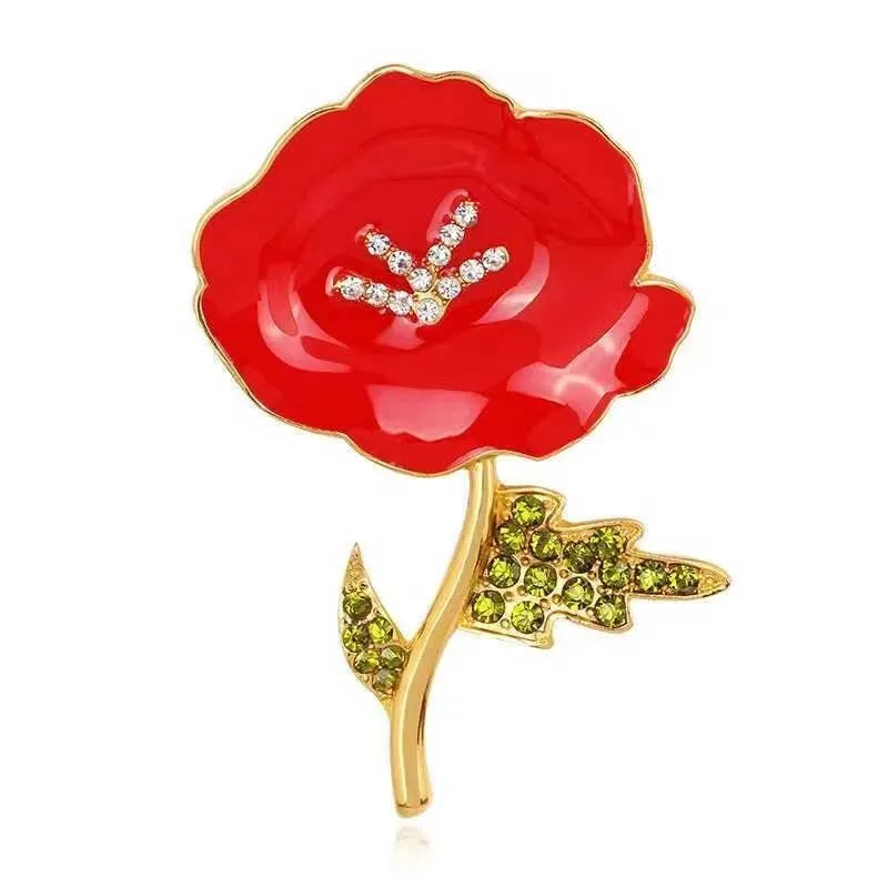 Ethnic Style Pin Flower Alloy Stoving Varnish Diamond Women'S Corsage